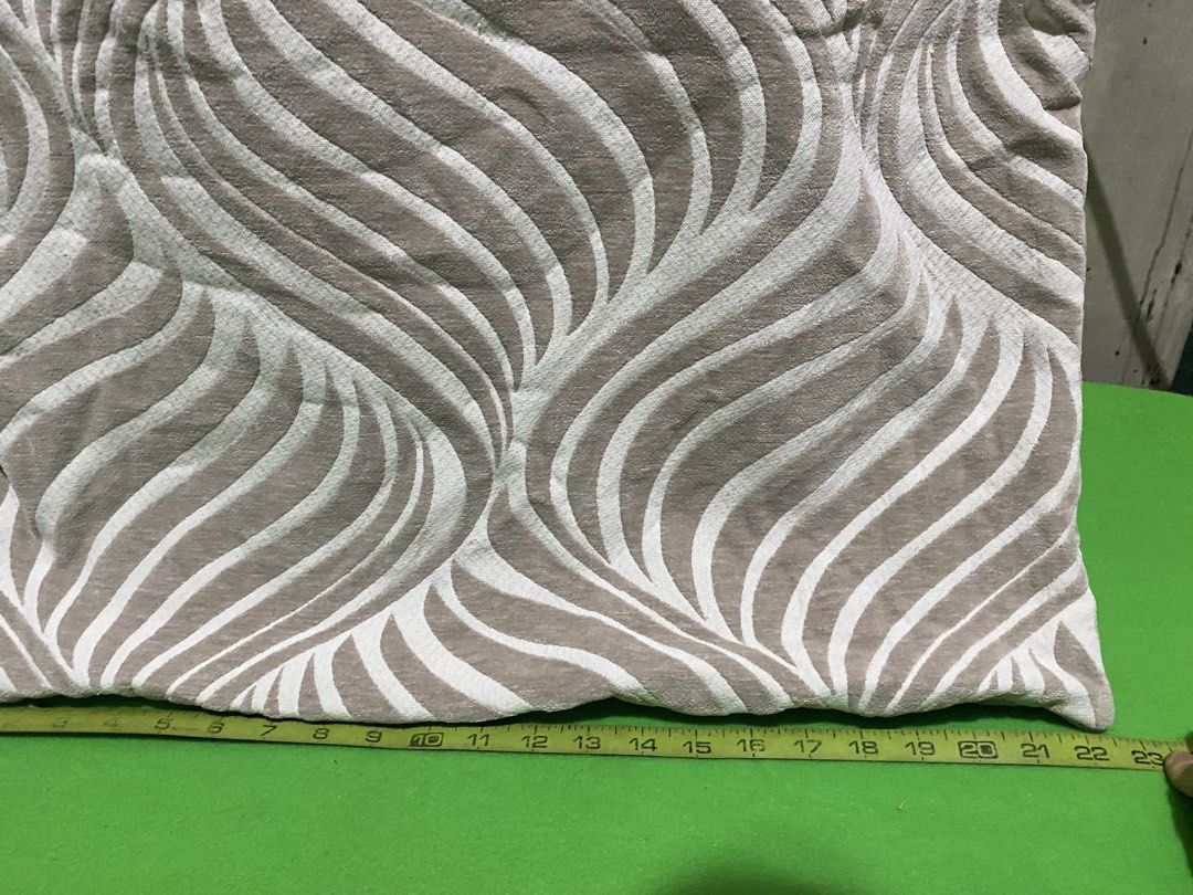 2-Pc Decorative Pillow Covers - Beige and White Swirl Pattern (Category: Bedding & Towels) located in Manila. Submitted by resi.diaz (Listing ID 1445406109, Image 3). Description: - sold as a set - Beige and white swirl pattern - Textured fabric feel - Approx. 22 x 22 inches - Perfect for a modern sofa or bed - Pillow insert not included - Clean and ready for a new home.