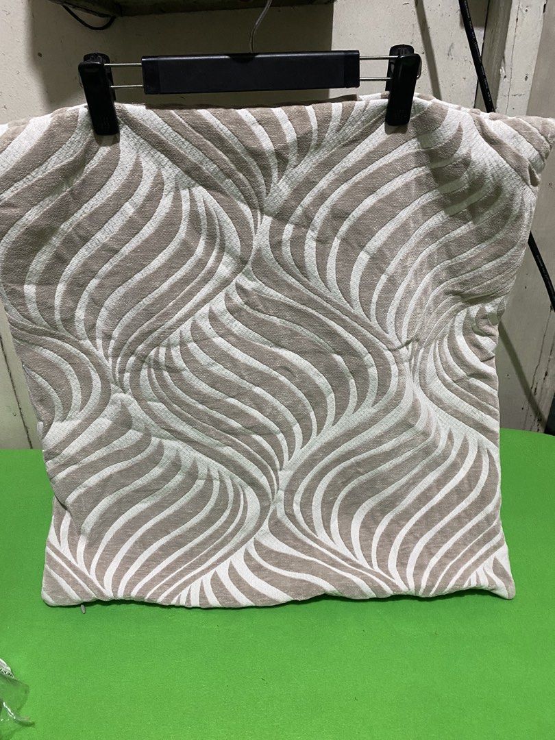 2-Pc Decorative Pillow Covers - Beige and White Swirl Pattern (Category: Bedding & Towels) located in Manila. Submitted by resi.diaz (Listing ID 1445406109, Image 2). Description: - sold as a set - Beige and white swirl pattern - Textured fabric feel - Approx. 22 x 22 inches - Perfect for a modern sofa or bed - Pillow insert not included - Clean and ready for a new home.