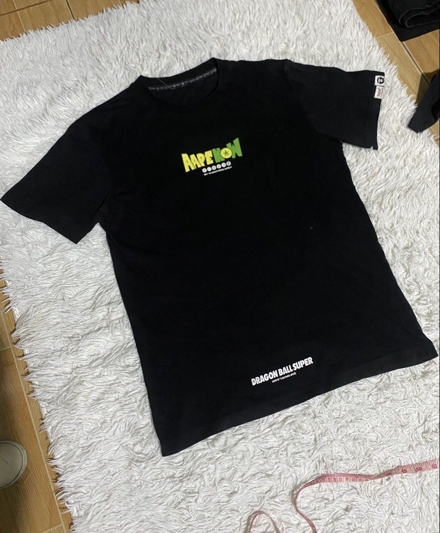 A Bathing Ape x Dragon Ball Super Broly Tee (Category: Tshirts & Polo Shirts ) located in Calapan. Submitted by heywaiianz (Listing ID 1445279479, Image 1). Description: AAPE X DRAGON BALL SUPER BROLY TEE🔥 small 18x26.5 good condi tela and print issue cut tags.