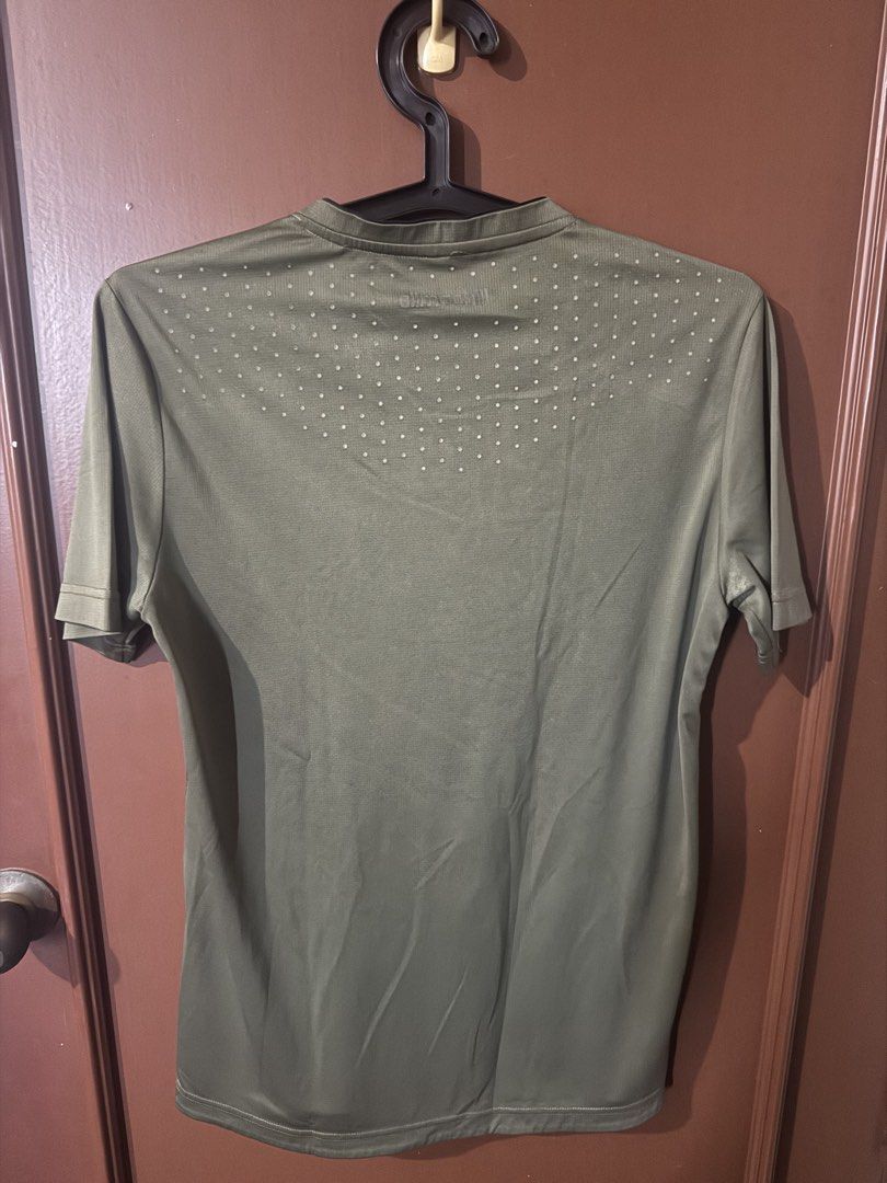 Adidas Climalite Workout Shirt Olive Green (Category: Activewear) located in Quezon City. Submitted by kevvvinnnn (Listing ID 1445277163, Image 2). Description: - Adidas Climalite Shirt ideal for workouts and running - Size: Small (S) 25x16 - Breathable and soft fabric - minor flaws with stripes a little worn-out - RFS: Decluttering - Can take more pics if needed! .