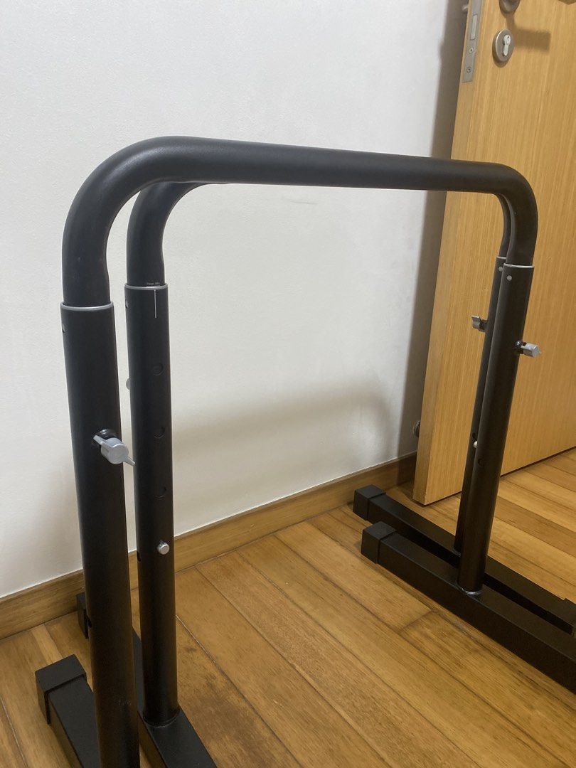 Adjustable Parallel Dip Bars (Category: Cardio & Fitness Machines) located in Singapore. Submitted by xyrakae (Listing ID 1445341003, Image 2). Description: used a few times in perfect condition adjustable parallel dip bars self collect decathlon .