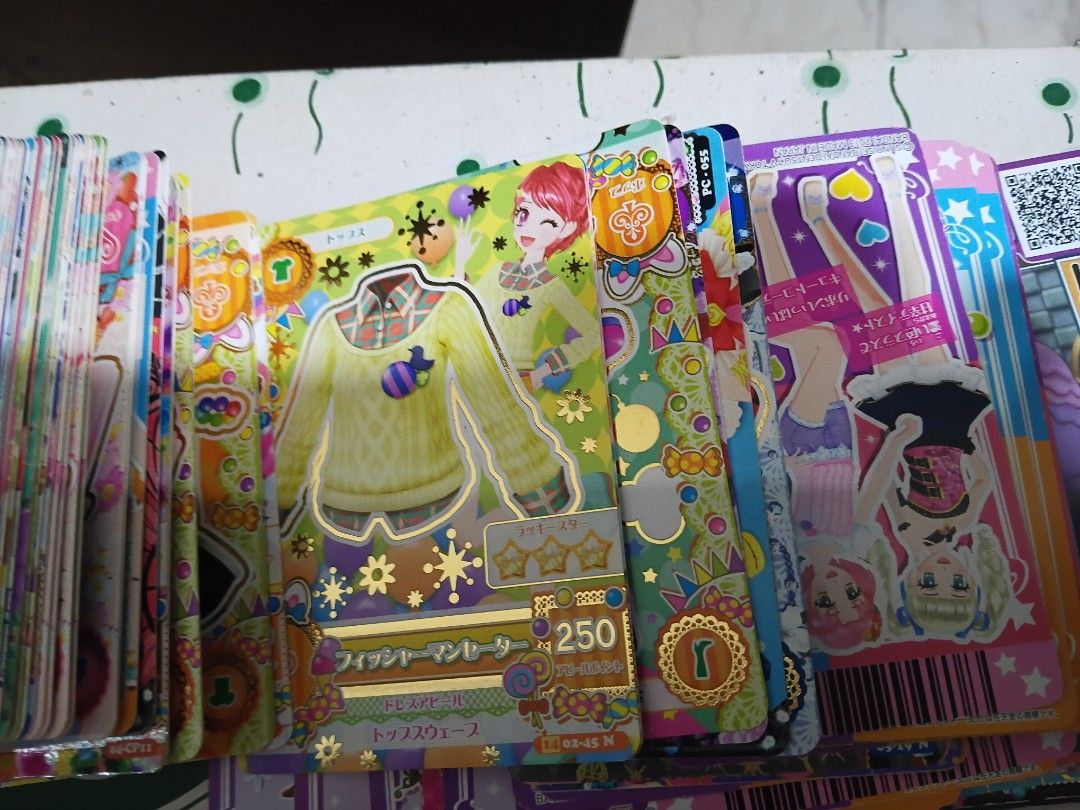 Aikatsu trading cards, 170 pcs used (Category: Raw Singles) located in Paranaque City. Submitted by 4thestate.surplusan (Listing ID 1445360309, Image 2). Description: bundle. 170 pcs.