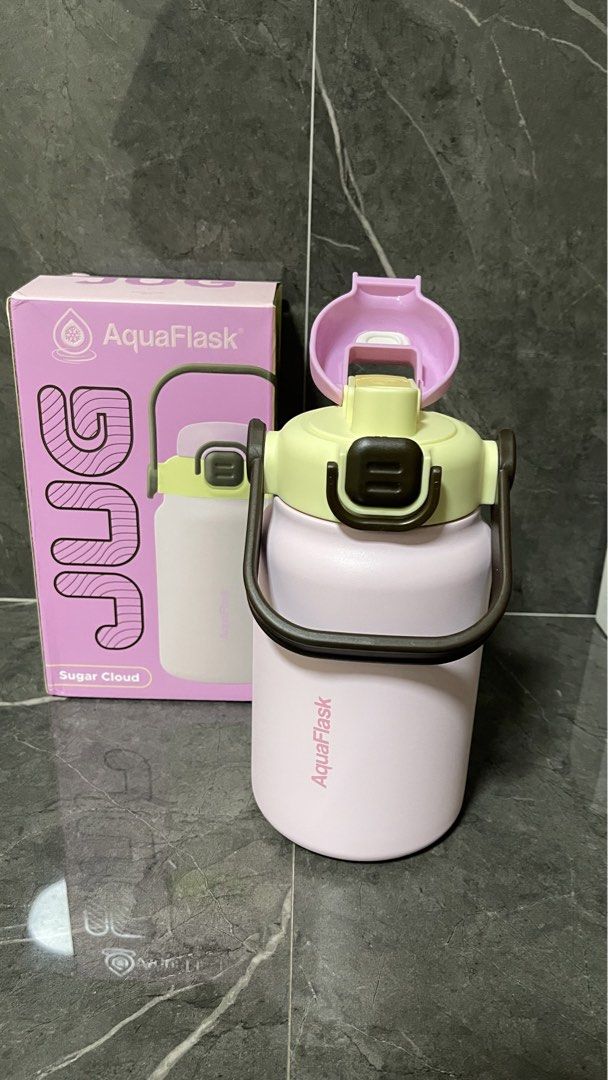 AquaFlask Jug 40oz Sugar Cloud Water Bottle (Category: Water Bottles & Tumblers) located in San Mateo. Submitted by ericaatolentino (Listing ID 1445394079, Image 2). Description: Bnew AquaFlask Jug 40oz Sugar Cloud ₱800 mop: gcash mod: Lalamove, Grab express loc: San Mateo Rizal .