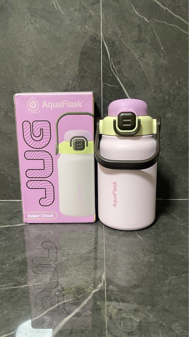 AquaFlask Jug 40oz Sugar Cloud Water Bottle (Category: Water Bottles & Tumblers) located in San Mateo. Submitted by ericaatolentino (Listing ID 1445394079, Image 1). Description: Bnew AquaFlask Jug 40oz Sugar Cloud ₱800 mop: gcash mod: Lalamove, Grab express loc: San Mateo Rizal .