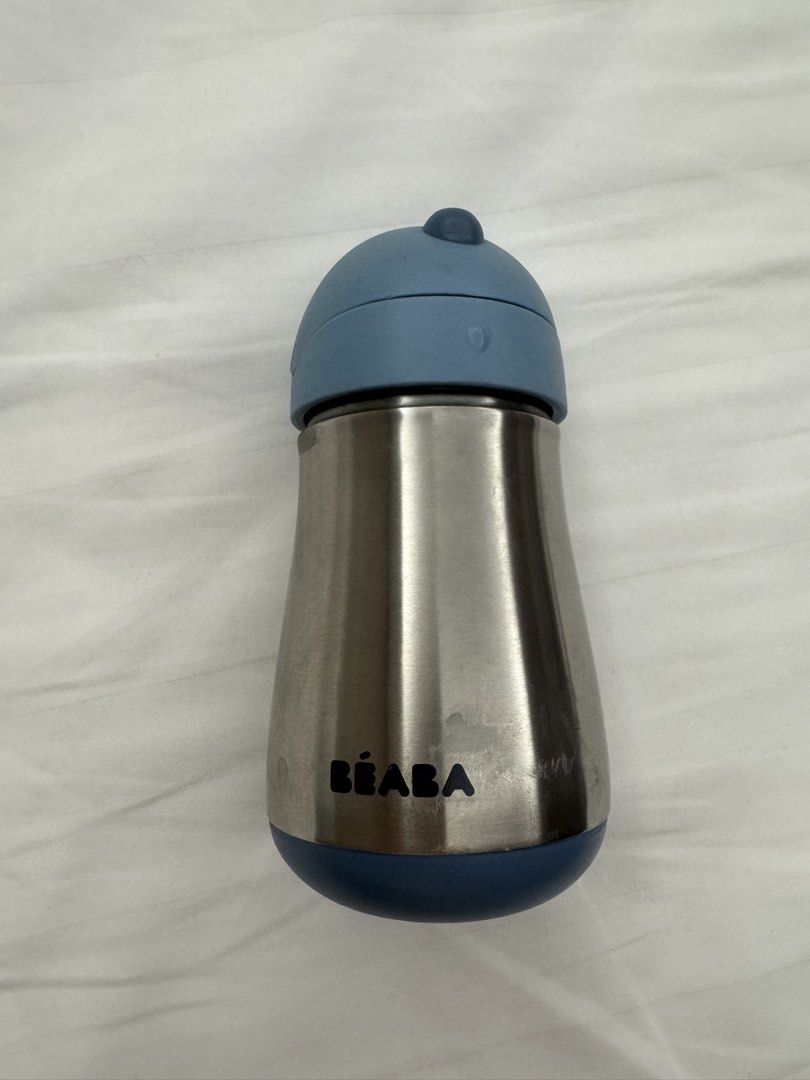BEABA stainless steel straw cup 250ml (Category: Weaning & Toddler Feeding) located in Quezon City. Submitted by lrski (Listing ID 1445358320, Image 1). Description: Damaged straw. But can purchase a replacement for around P450.