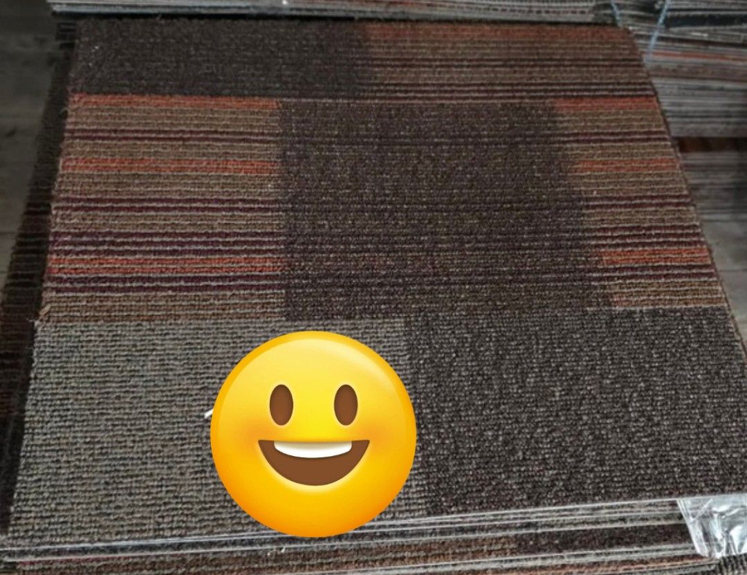 Carpet Tiles - Various Designs and Colors (Category: Carpets, Mats & Flooring) located in Muntinlupa City. Submitted by freestone_d54257 (Listing ID 1445262677, Image 1). Description: - Carpet tiles available - Patterns: Striped brown/orange, Solid blue/grey - Ideal for office or home use - Neatly stacked, ready for pickup - Contact us for specific quantities.