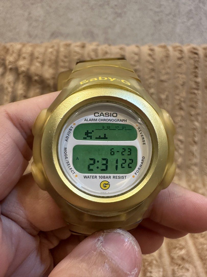 Casio Baby-G BG380 (Category: Women's Watches) located in Pasig City. Submitted by surplusatbp (Listing ID 1445414242, Image 3). Description: Preloved Watch Casio Baby-G 90’s Vintage Watch BG-380 Case Size: 41.5mm Wrist Size: 19.5cm Php 1,300 + SF.