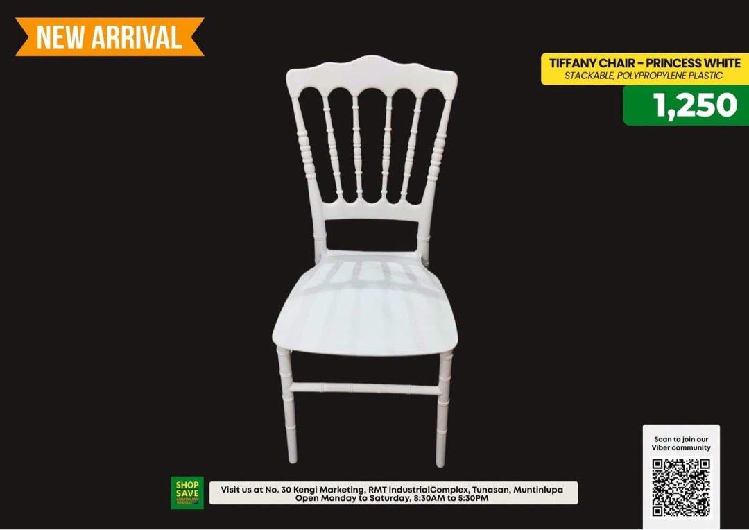 Catering Table and Chairs (Category: Chairs) located in Muntinlupa City. Submitted by aussie.surplustore (Listing ID 1445242638, Image 2). Description: Tiffany Chairs and Table Location: Muntinlupa Janine - 0948 098 5387.