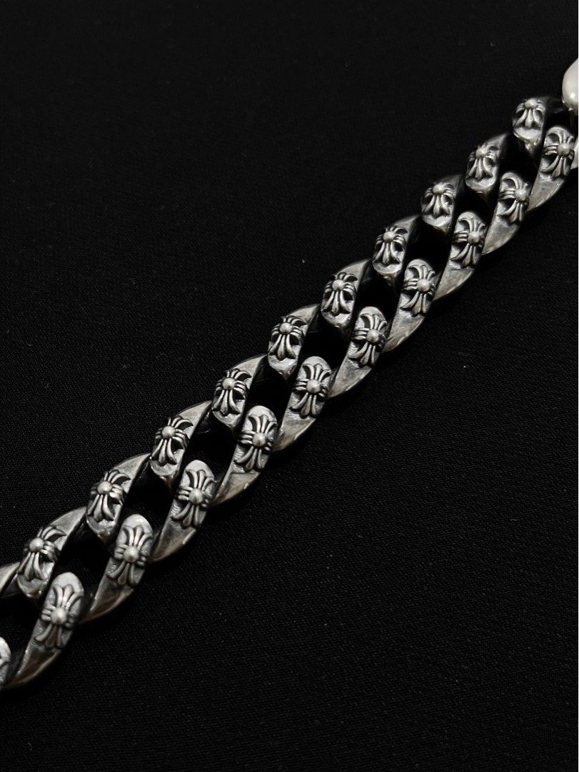 Chrome Hearts Rolling Stone Cuban Link Bracelet (Category: Jewelry) located in Manila. Submitted by outlaw_relics_on_ig (Listing ID 1445416143, Image 2). Description: Comes wt CH pouch, box, paper bag Check out @outlaw_relics on instagram.