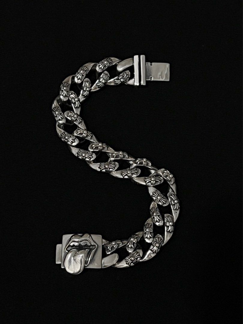 Chrome Hearts Rolling Stone Cuban Link Bracelet (Category: Jewelry) located in Manila. Submitted by outlaw_relics_on_ig (Listing ID 1445416143, Image 3). Description: Comes wt CH pouch, box, paper bag Check out @outlaw_relics on instagram.