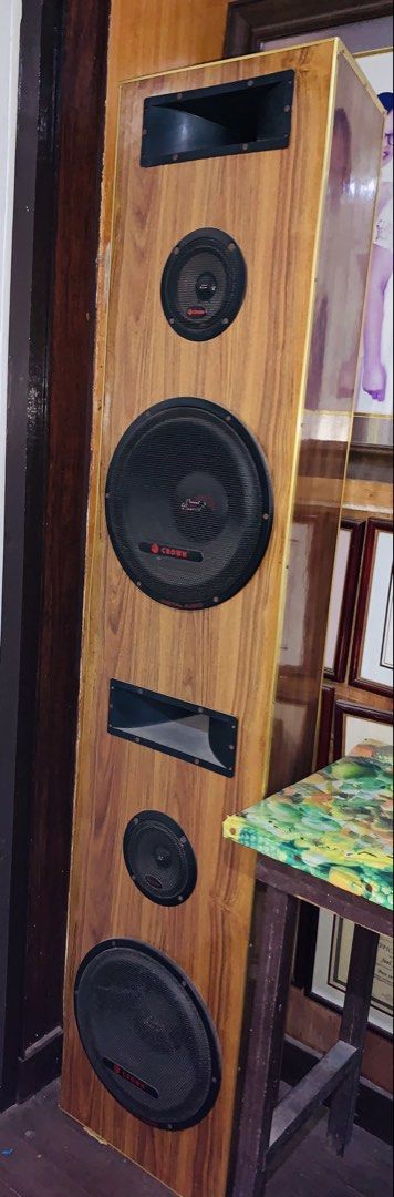 Crown Digital Audio Speaker Tower (Category: Soundbars, Speakers & Amplifiers) located in Quezon City. Submitted by ayasevilla (Listing ID 1445286582, Image 1). Description: - Crown Digital Audio Speaker Tower - Elegant wood grain finish - Features: 2 horn tweeter, 2 mid-range drivers, 2 woofers - Perfect for your home audio setup - Tested and confirmed working For pickup only in Paniqui, Tarlac.