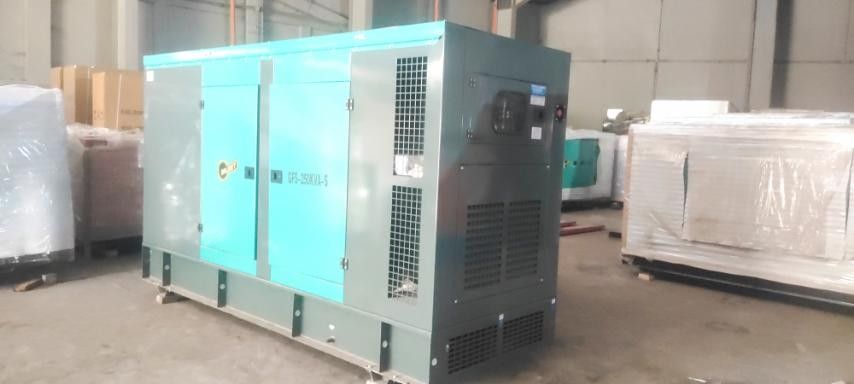 Cummins Silent Type Generator (Category: Construction Tools & Equipment) located in Caloocan City. Submitted by mznpowergenset (Listing ID 1445298643, Image 3). Description: - Cummins Generator - Type: Silent, enclosed unit - Features: Visible control panel with digital display and buttons, doors open to reveal engine and generator components - Ready for use.