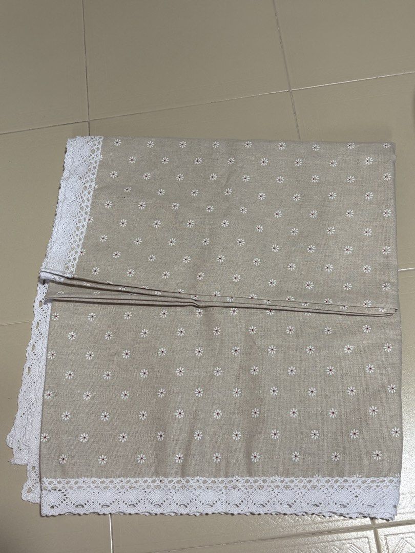 Daisy Cotton Table Cloth Lace Trim489264190986004481