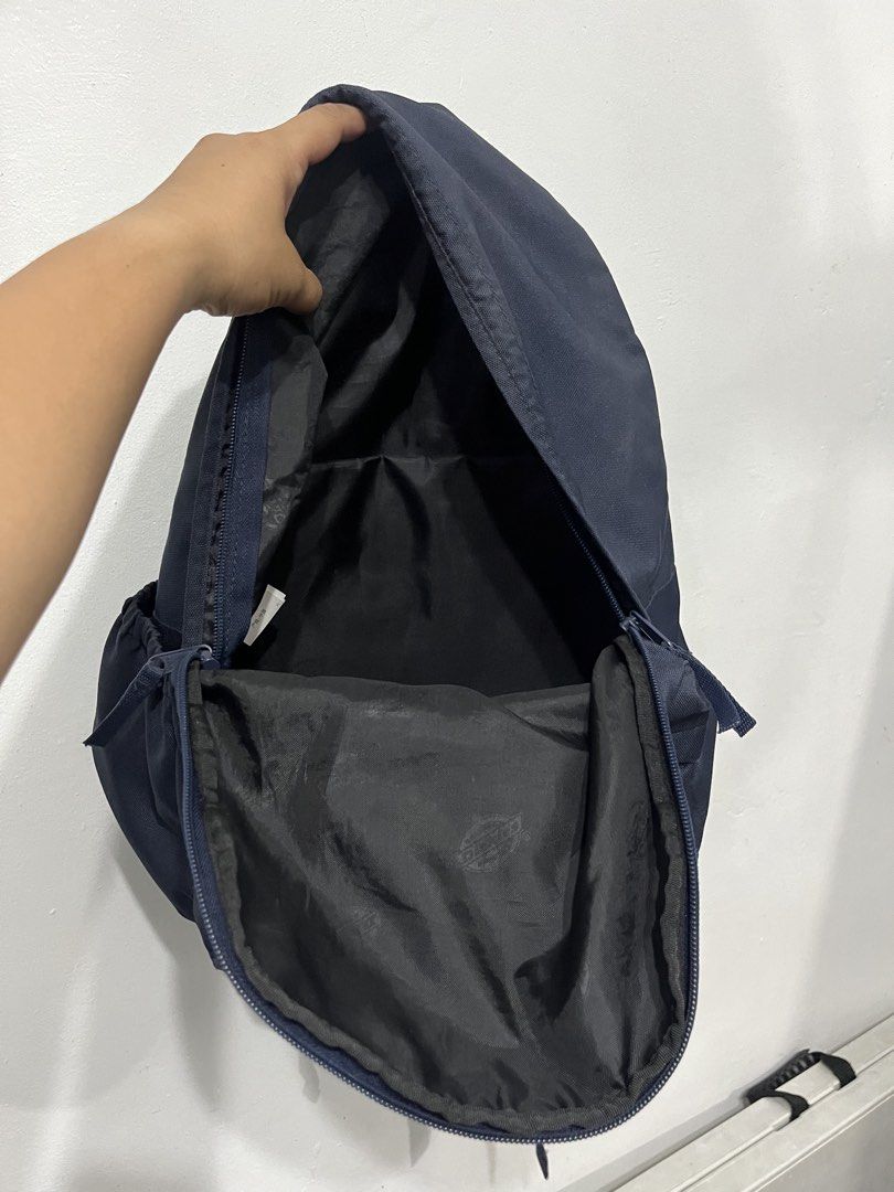 Dickies Navy Blue Backpack (Category: Backpacks) located in Muntinlupa City. Submitted by youngstone.48f306 (Listing ID 1445357414, Image 3). Description: - Classic navy blue Dickies backpack - Iconic Dickies logo patch on front - Main compartment for storage - Front pocket for easy access - Side pockets for water bottles or small items - Adjustable straps for comfortable wear - Ideal for school, work, or everyday adventures.