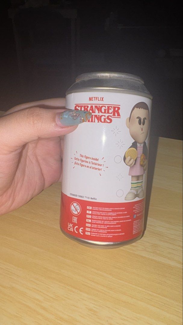 Funko Soda Stranger Things Eleven Figure (Category: Designer & Blind Box Toys) located in Pasay City. Submitted by mochidubuuu (Listing ID 1445277813, Image 3). Description: - Funko Soda collectible figure: Eleven from Stranger Things - Figure is inside an unopened soda can - Limited Edition: Only 6000 pieces worldwide RARE - Ideal for Stranger Things fans and Funko collectors -Has some defects on top of can - MOP: GCASH - MOD: Grab/Lalamove/LBC 