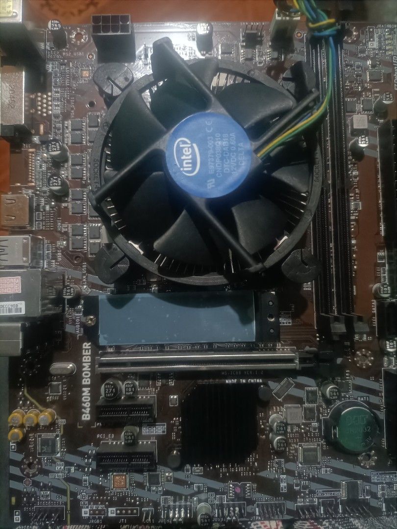 Intel Core i3-10100F CPU with MSI B460M BOMBER Motherboard (Category: Desktops) located in Manila. Submitted by forest_ranger48 (Listing ID 1445295483, Image 3). Description: - Intel Core i3-10100F Processor - MSI B460M BOMBER Motherboard - Includes Stock Intel CPU Cooler - All components in good working condition - Perfect for new PC builds or upgrades - Feel free to ask any questions!.