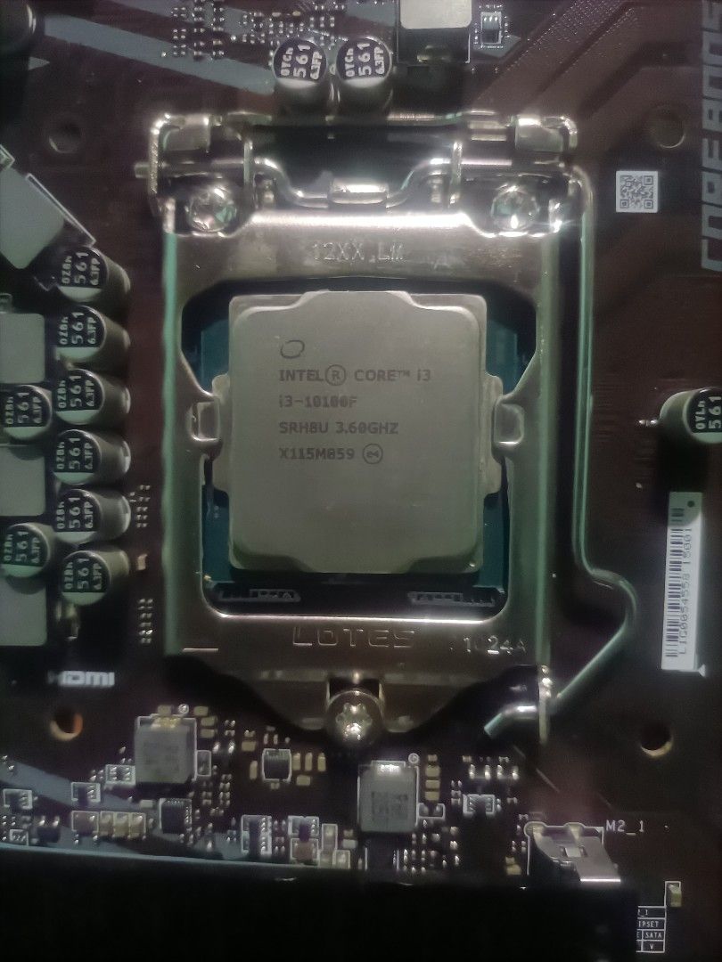 Intel Core i3-10100F CPU with MSI B460M BOMBER Motherboard (Category: Desktops) located in Manila. Submitted by forest_ranger48 (Listing ID 1445295483, Image 1). Description: - Intel Core i3-10100F Processor - MSI B460M BOMBER Motherboard - Includes Stock Intel CPU Cooler - All components in good working condition - Perfect for new PC builds or upgrades - Feel free to ask any questions!.