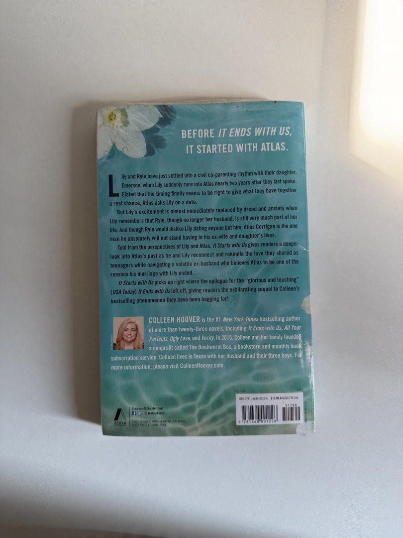 It Starts With Us by Colleen Hoover (Category: Storybooks) located in Manila. Submitted by acropolisph (Listing ID 1445301518, Image 2). Description: - It Starts With Us: The highly anticipated sequel to It Ends With Us. - Features the compelling story of Lily, Atlas, and Ryle. - Explores profound themes of love, family, and resilience in overcoming difficult situations. - Written by a New York Times Bestselling author..