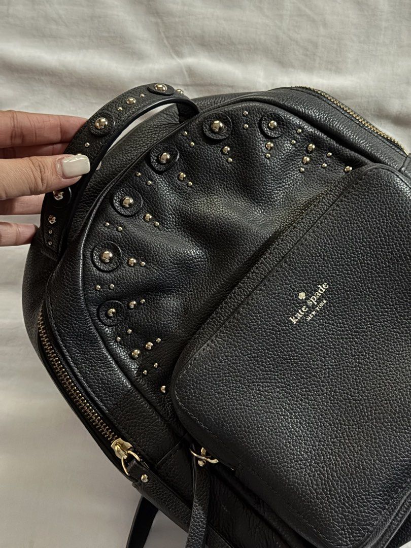 Kate Spade mini backpack with studs (Category: Luxury Bags & Wallets) located in Angeles City. Submitted by endzn (Listing ID 1445323511, Image 2). Description: - mini backpack - leather - used twice or thrice - bought in US .