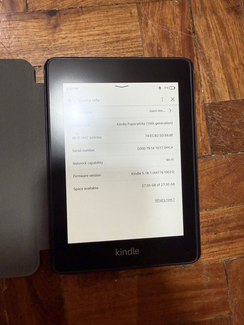Kindle Paperwhite 10th Gen 32 GB (Category: Others) located in Quezon City. Submitted by annie-29 (Listing ID 1445290318, Image 1). Description: Kindle Paperwhite 10th Gen Storage: 32 GB but 5 gb is used by the system Comes with Case and Charger, I threw away the box but it has only been used a few times and stored so battery life is very much good .