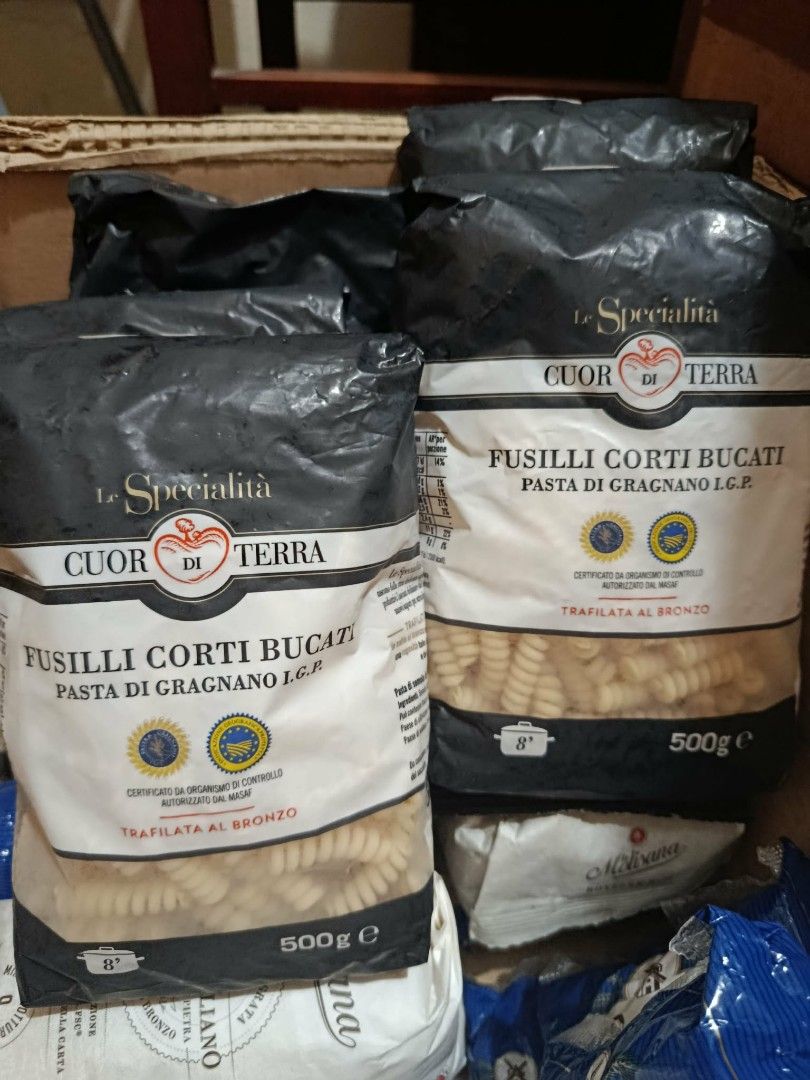 IMPORTED ITALIAN PASTA (Category: Cookware & Accessories) located in Pateros City. Submitted by Mixed.Selection (Listing ID 1445304115, Image 2). Description: Imported Italian Pasta – 500g 🍝 La Molisana Rotelle 🍝 Fior di Pasta Stelline 🍝 Cuor di Terra Fusilli Corti Bucati ₱150 per pack Limited stocks only 4 packs UP ⬆️ ₱ 100 each.