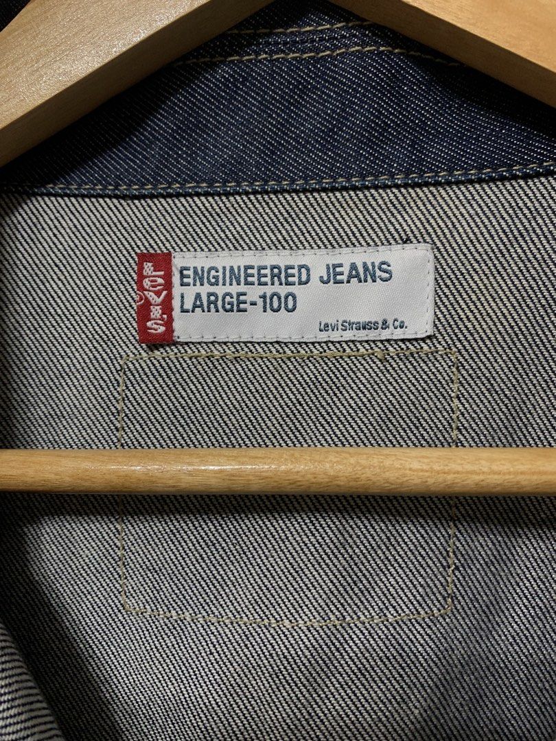 Levi's Engineered Jeans Snap Button Denim Trucker Jacket! (Category: Coats, Jackets and Outerwear) located in Subic. Submitted by studiogarments (Listing ID 1445361321, Image 3). Description: Levi’s Engineered Jeans Snap Button Denim Trucker Jacket! -Size: Large -Dimes: W22/L26 -Excellent Condition -Color rate 9.5/10 -Legit / Authentic! -Indigo blue color way -No issue ₱ 2,380 + Shipping Fee! Negotiable for sure buyer. PLEASE READ CAREFULLY! CLIC