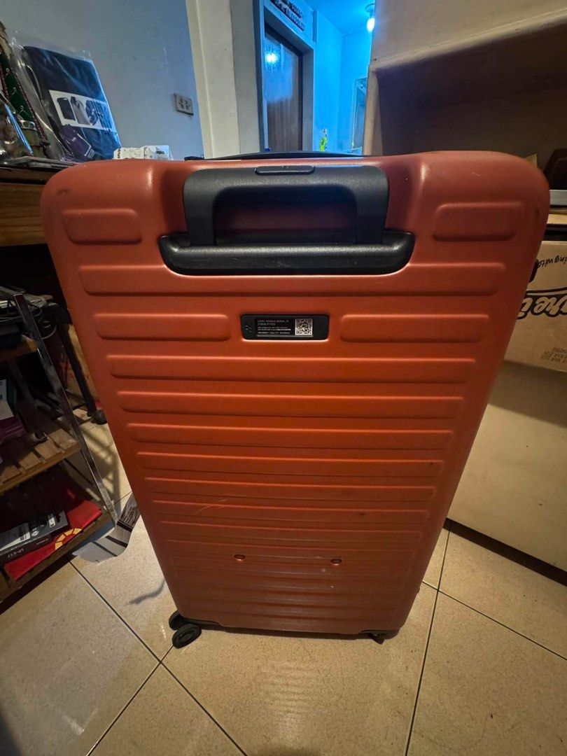 LOJEL Orange Hard Shell Suitcase Luggage (Category: Luggage) located in Mandaluyong City. Submitted by scdls (Listing ID 1445377659, Image 2). Description: About the luggage: 25-27kg Bought March 15, 2026 With Visible Scratches (from Airport).