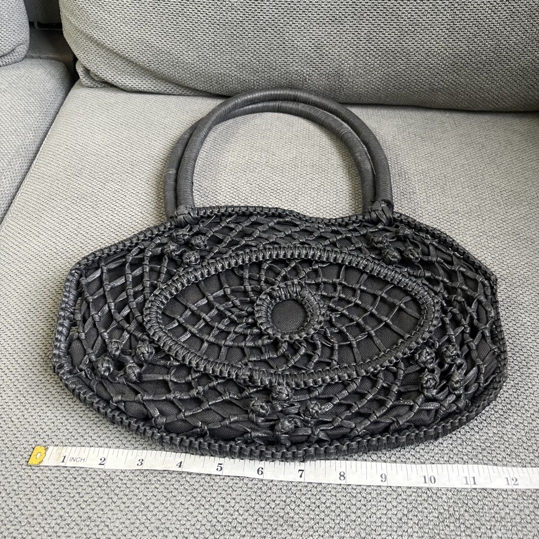 Made on Earth for David & Scotti Black Macrame Interwoven Shoulder Bag (Category: Shoulder Bags) located in Silang. Submitted by f4iry4rch1ve (Listing ID 1445341935, Image 3). Description: Made on Earth for David & Scotti Black Macrame Interwoven Shoulder Bag 500 php+ sf Condition: 10/10 Dimensions: view the pictures above -authentic -from Japan - actual photos Note: Colors may vary due to lighting Please message me for shipping and payment metho