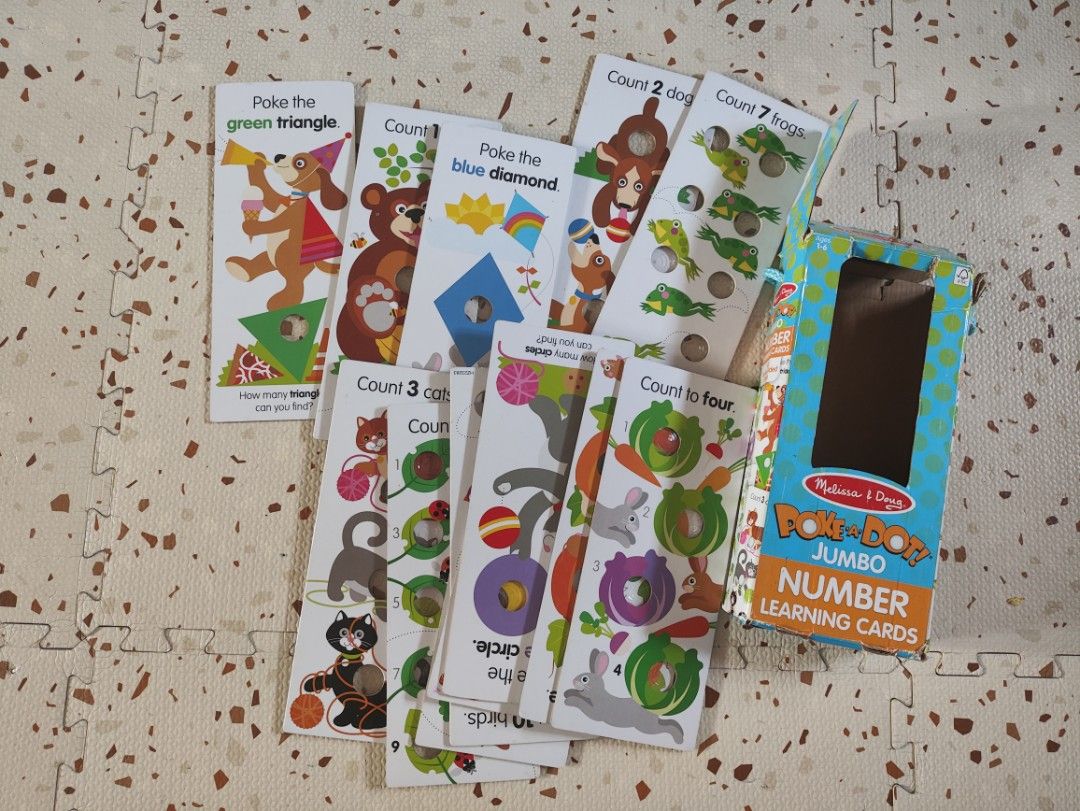 Melissa and Doug Poke a Dot Flash Cards (Category: Infant Playtime) located in Taguig. Submitted by cleanupmomma (Listing ID 1445419106, Image 3). Description: Please take time to read ❤️ EUC Complete Thick material perfect for small hands hehe dented box Numbers and Shapes wyiwyg.