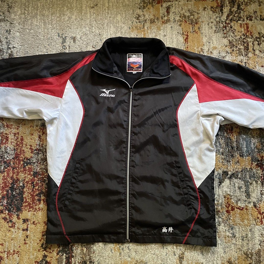 Mizuno Track Tri-Color Windbreaker (Category: Coats, Jackets and Outerwear) located in Bulacan. Submitted by gab.closet (Listing ID 1445272986, Image 3). Description: 🔖 Mizuno - Length : 28 inches | Width : 26 inches - fits up to Medium to Large - bought from Japan 🇯🇵 - 100% authentic - good as brand new 💯, small flaw yellow stain under the sleeve not visible when worn .
