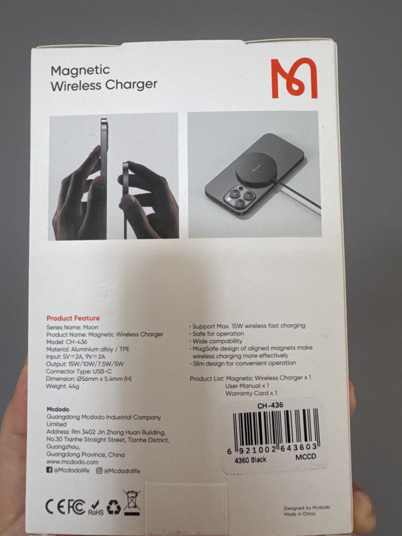 Mood magnetic wireless charger (Category: Chargers) located in Kuala Lumpur. Submitted by sleoh (Listing ID 1445274685, Image 2). Description: .