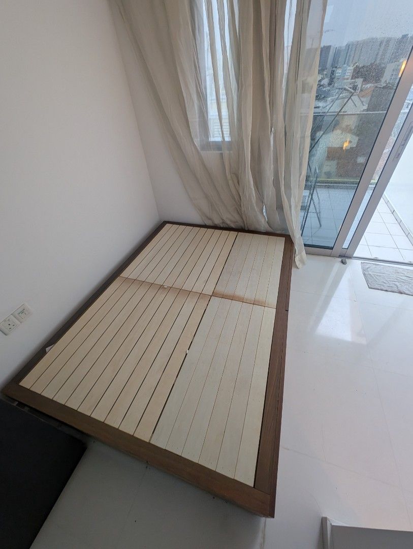 MUJI Oak Storage Bed Frame Double, Furniture & Home Living, Furniture — free download
