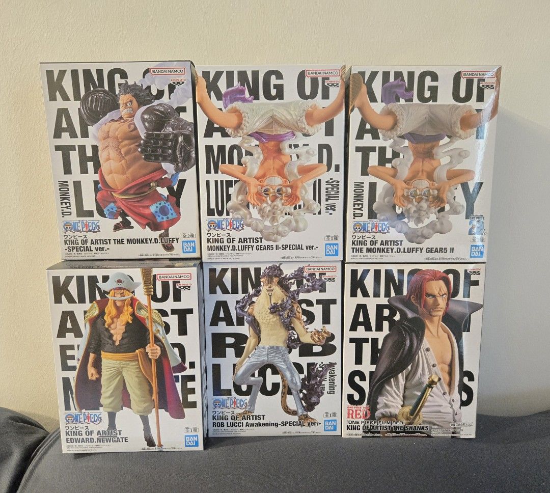 One piece Edward Newgate Whitebeard Rob lucci Monkey d luffy gear 4 gear 5 nika King of artist figurines figures BANDAI NAMCO Banpresto (Category: Toy Figures) located in Singapore. Submitted by yuzu_japanese_toy_shop (Listing ID 1445311955, Image 1). Description: BNIB directly from jp🇯🇵 🚛Carousell delivery is available at $1.80 only!!! PM if you needed for delivery Lucci, Shanks $23.90 each Luffy gear 5 $23.90 Luffy gear 5 special color (like