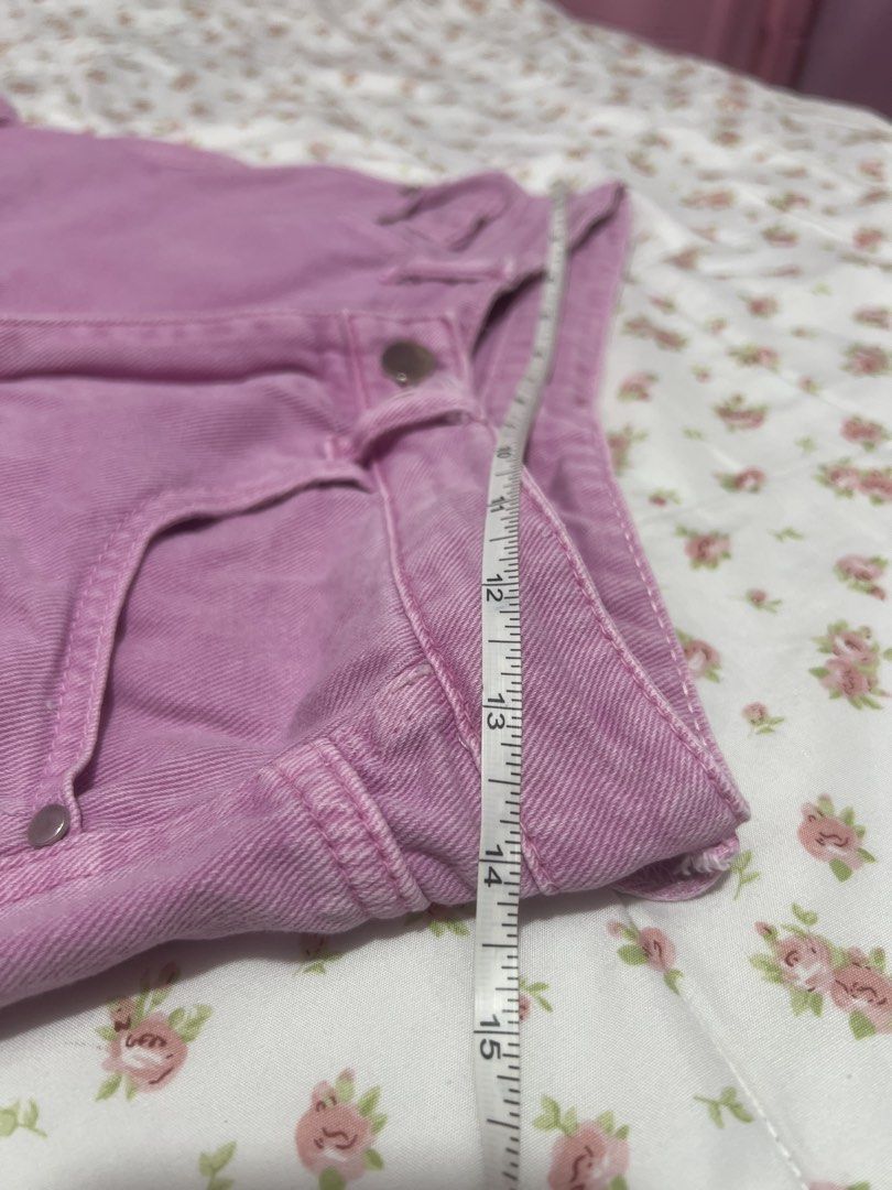 Pink Denim High-Waisted Shorts (Category: Shorts) located in Pasig City. Submitted by morilove (Listing ID 1445248650, Image 3). Description: - Adorable pink denim shorts - Flattering high-waisted style - Functional front and back pockets - Secure zipper and button closure - Comfortable 3-inch inseam - Ideal for everyday casual wear.