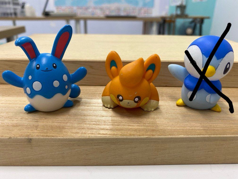 Pokemon Figurine (Category: Toys & Games) located in Kuantan. Submitted by sue_c (Listing ID 1444898449, Image 1). Description: Pokemon Collection figurine - Azumarill , Pawmi - estimation size 2 inch - RM 3 each Selling because my kids done playing with it. Piplup sold .