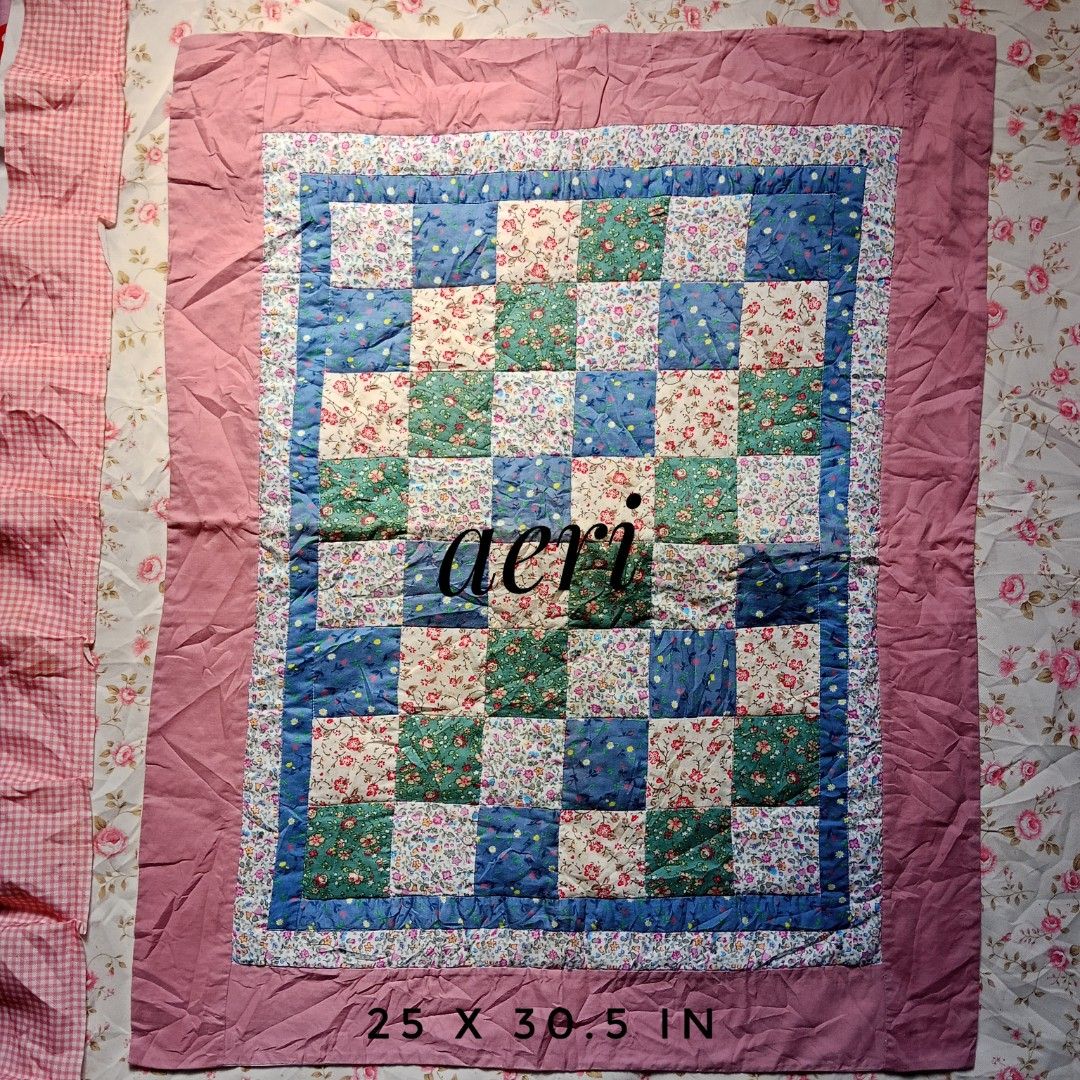 Quilted Floral Patchwork Pillowcase (1pc) (Category: Bedding & Towels) located in Taguig. Submitted by cabinetnimaeri (Listing ID 1445265991, Image 1). Description: Large Floral Patchwork Pillowcase (1pc) - W/ FREEBIES 25x30.5in.