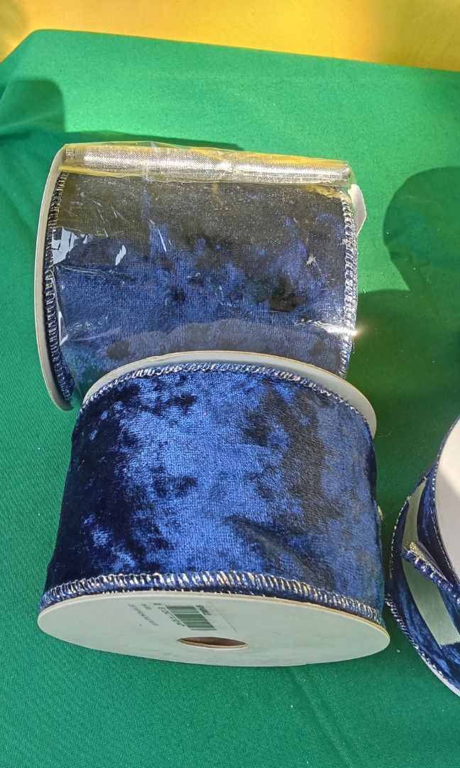 Royal Blue Velvet Ribbon (Category: Dresses) located in Rizal. Submitted by ellengreen18 (Listing ID 1445314491, Image 3). Description: 4" x 5 yards -Orig. Price: P1,195/5Y,sells only P250 2.5" x 5 yards - Orig. Price: P795/5Y,sells only for P200.00 Mall pullout from Rustan's Wire Edged Ribbons MOP : Gcash only Sf for buyer's account Deliver thru: Lalamove,Grab or JNT.