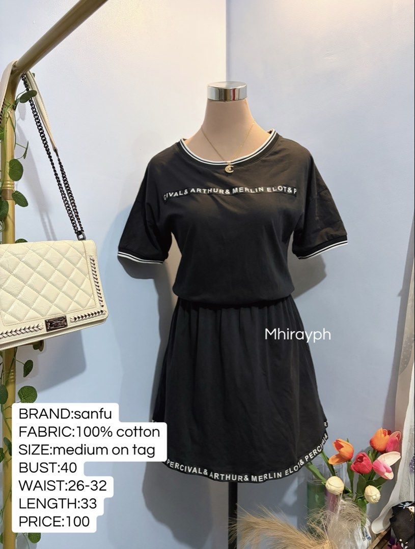 Sanfu Black ringer dress M (Category: Dresses) located in Manila. Submitted by mhiray_ph28 (Listing ID 1437866546, Image 1). Description: Cotton fabric .