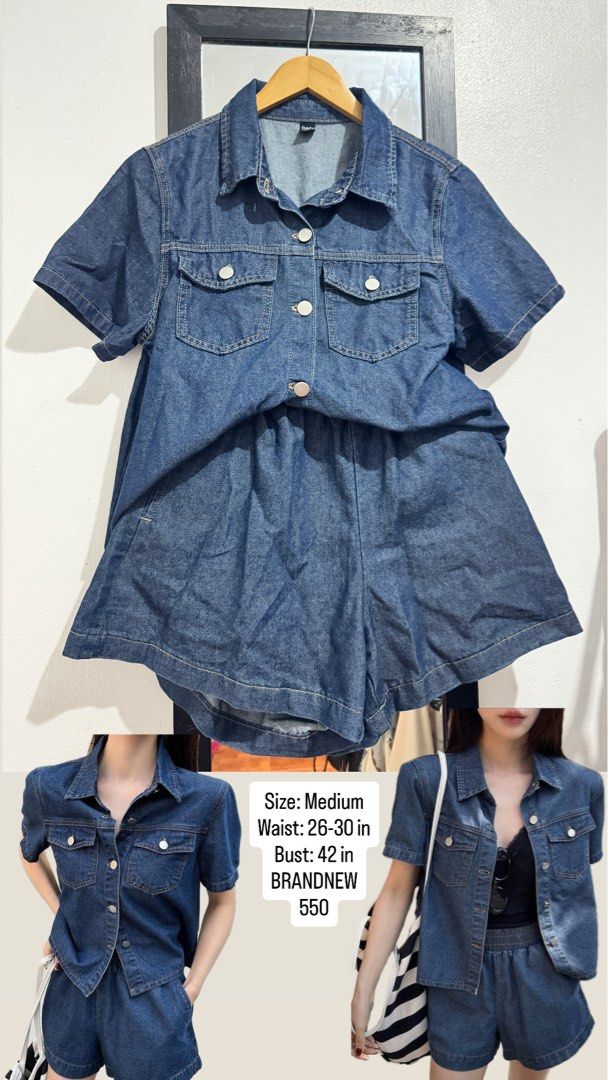 Shein Dazy Denim Top and shorts Set (Category: Sets or Coordinates) located in Makati City. Submitted by mtcfashionfinds (Listing ID 1445385870, Image 3). Description: Suze: Medium.