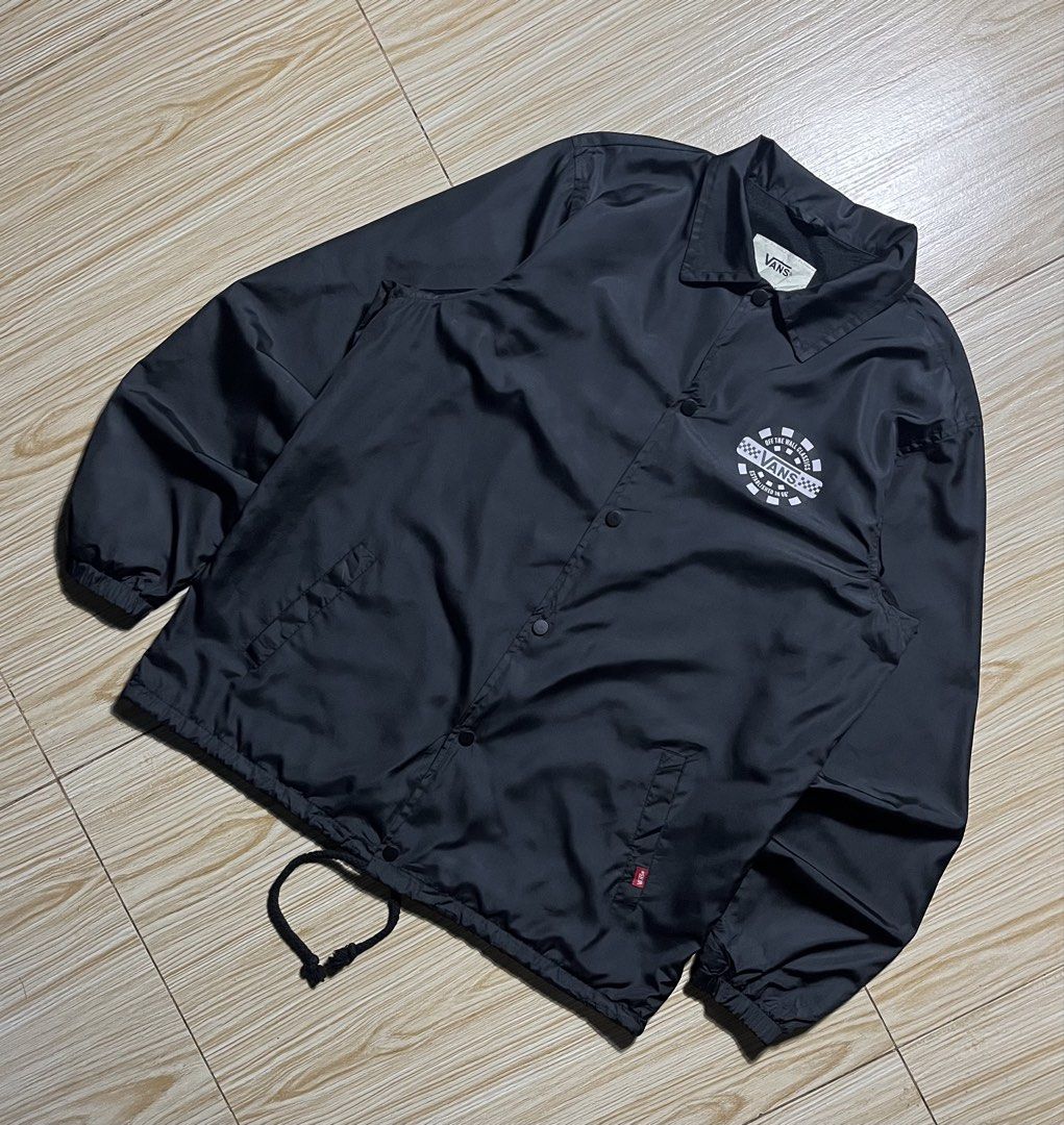 Van’s Men’s Coach Jacket. (Category: Coats, Jackets and Outerwear) located in Davao. Submitted by repeats.exe (Listing ID 1445386407, Image 2). Description: Size: XLarge on tag Dimes: 24/29 Condition: Excellent - Like New Issue: None Direct Message to Purchase.📩.