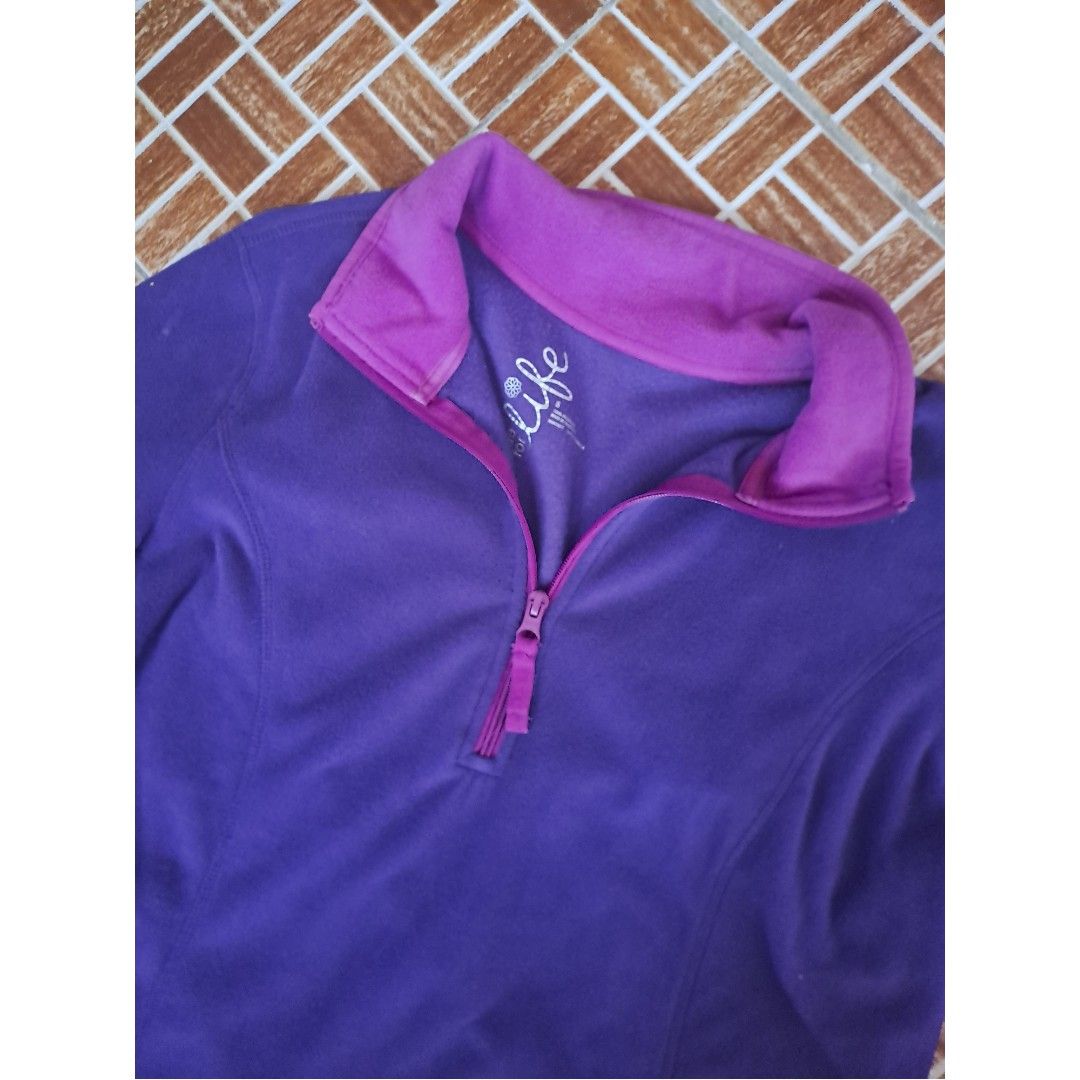 Violet Made for life Quarter Zip Sweatshirt (Category: Coats, Jackets and Outerwear) located in San Fernando. Submitted by prelovednamin (Listing ID 1445317840, Image 2). Description: Condition: 10/10 Size: XS-S RFS: not used anymore 📍 Pampanga MOP: Gcash/Bank transfer MOD: Direct J&T (sf shouldered by buyer).
