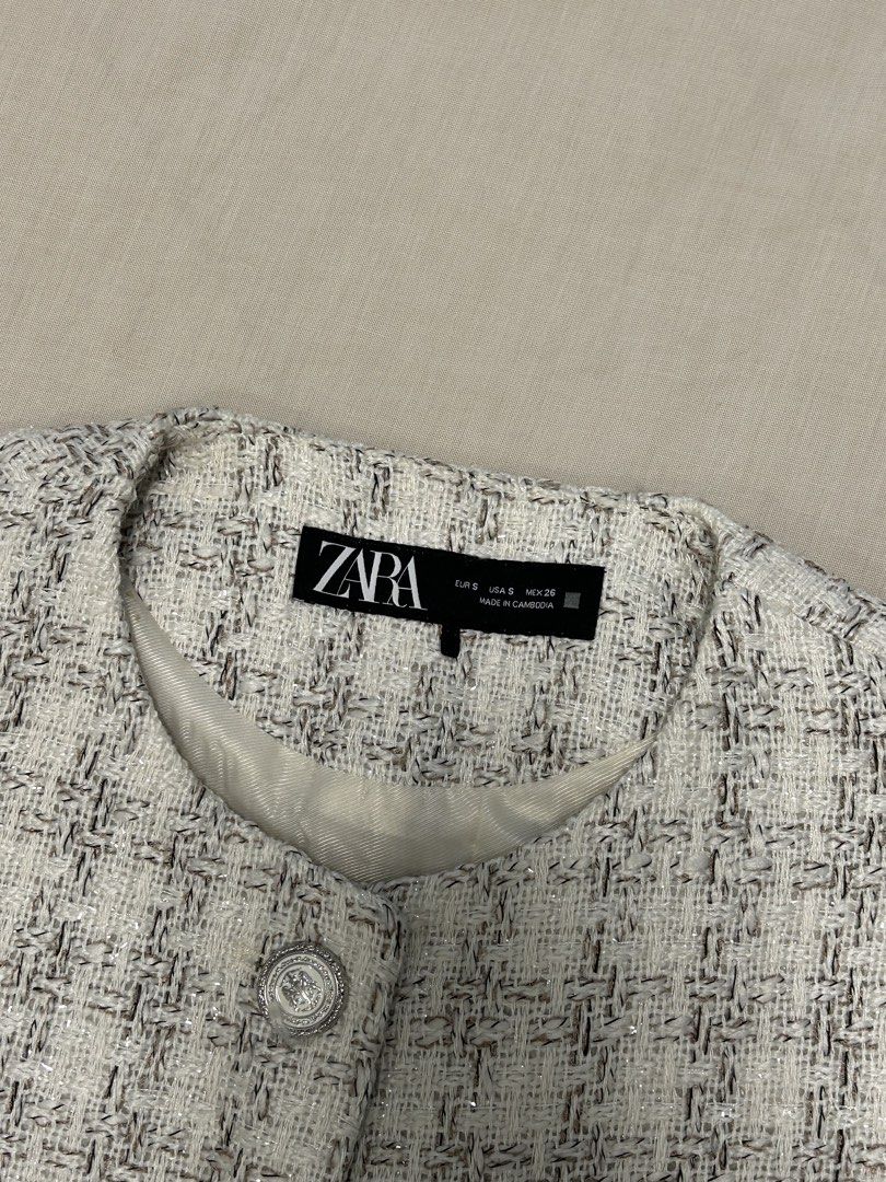 Zara Tweed Cropped Vest (Category: Others Tops) located in San Juan City. Submitted by katrina.dcltr (Listing ID 1445305395, Image 2). Description: - Bought in 2024 - Only worn once - In pristine condition - RFS: Not my style/I do not wear it.