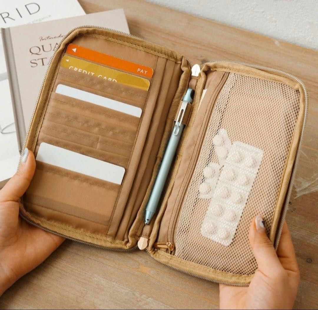 Soave Medicine Notebook Case in Camel Color (Category: Stationery & School Supplies) located in Quezon City. Submitted by elysianpieces.ph (Listing ID 1445528745, Image 3). Description: ~ Brand new with tag ~ Multipurpose travel notebook case organizer pouch carrier ~ Rough translation in photos ~ Purchased in 3Coins Japan ~ A case for storing and carrying your medicine notebook and appointment cards together. ~ Also convenient for storing A6-siz