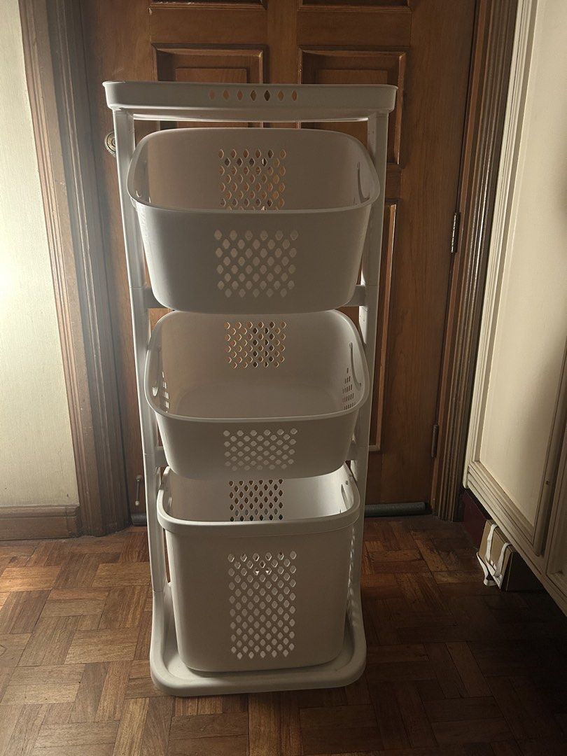3-tier Laundry Basket (Category: Laundry Baskets) located in Muntinlupa City. Submitted by ilovepeanutbutterx (Listing ID 1445605684, Image 1). Description: For pick-up in Ayala Alabang Village In good condition with signs of use .
