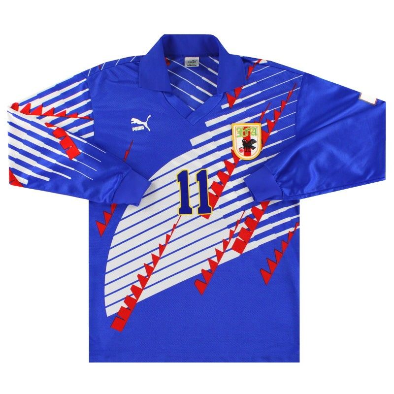 原版Puma Japan 日本1993-1994 Home Kazu 三浦知良主場長袖球衣波衫