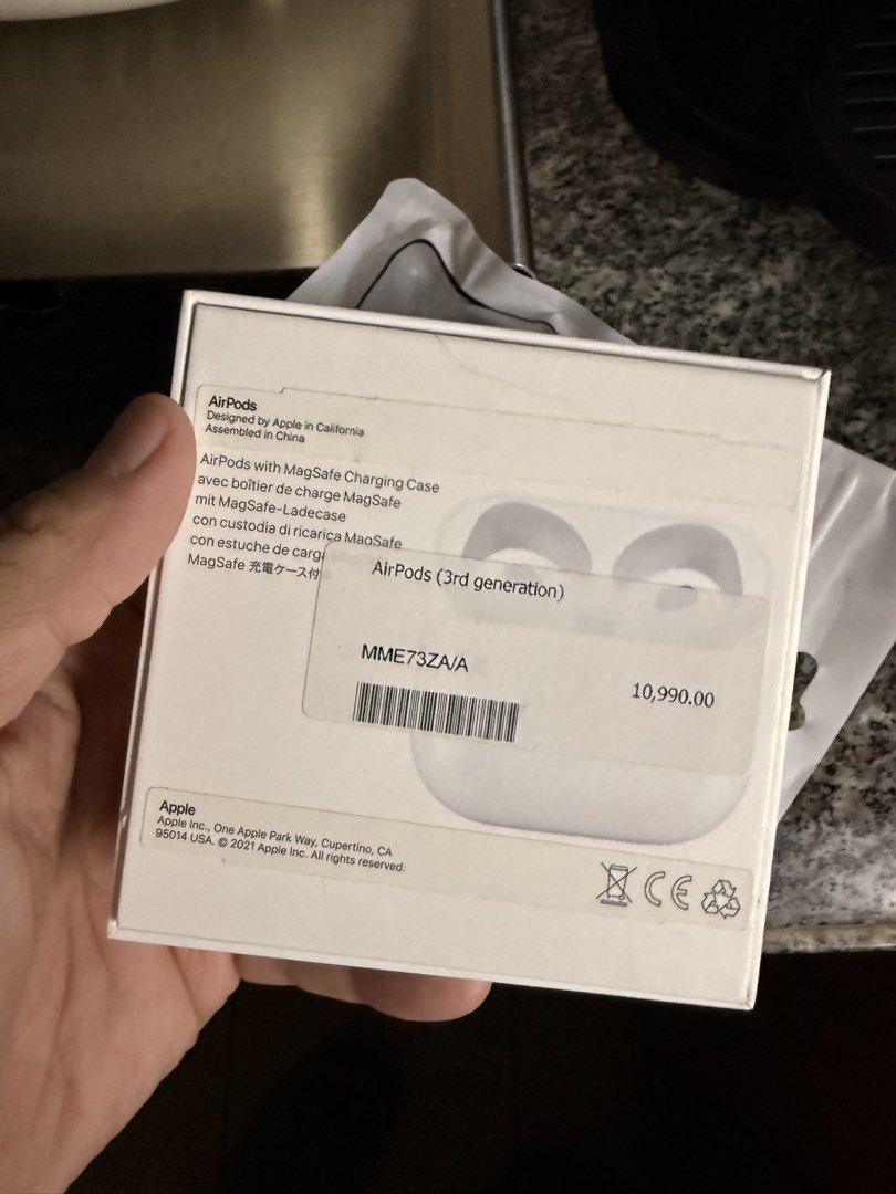 Airpods 3 (Category: Earphones) located in Mandaluyong City. Submitted by jzulueta (Listing ID 1445469151, Image 2). Description: - Airpods 3 (3rd Generation) - Original Apple product - Perfect for music, calls, and podcasts.