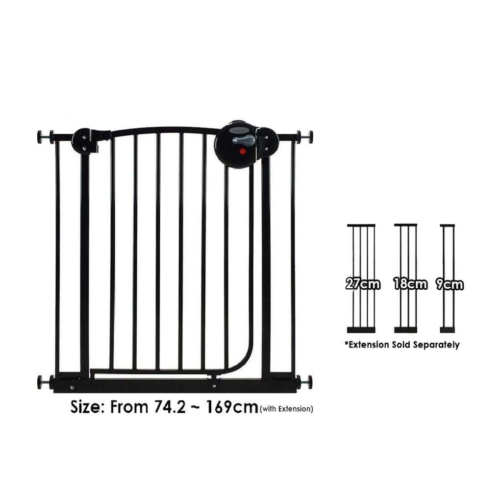 Baby Gate Extension Rods with Adjustable Knobs (Category: Safety Gates, Locks & Protectors) located in Singapore. Submitted by suhfen (Listing ID 1445467521, Image 2). Description: - Pair of black metal extension rods for baby gates - Features adjustable knobs for a secure and customizable fit - Designed for pressure-mounted gates - Effectively widens your existing gate opening - Perfect for creating a larger barrier.