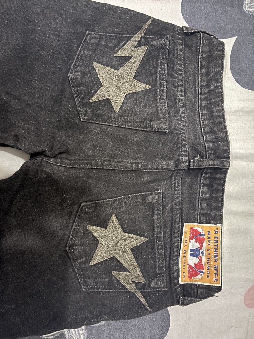 Bathing Ape Straight Jeans (Category: Jeans) located in Taytay. Submitted by storedbys (Listing ID 1445456934, Image 3). Description: dimensions: waist: 13 inches length: 35 inches leg opening: 6 inches.