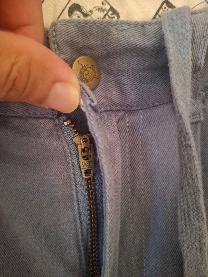 Ben Davis Blue Work Pants, size 29 to 30 (Category: Jeans) located in Legazpi City. Submitted by thriftrow (Listing ID 1445536366, Image 3). Description: - Ben Davis blue work pants - Elastic waistband with drawstring - Zipper fly with button closure - Two back pockets with a small logo patch on the left pocket - Casual and durable, perfect for everyday wear.