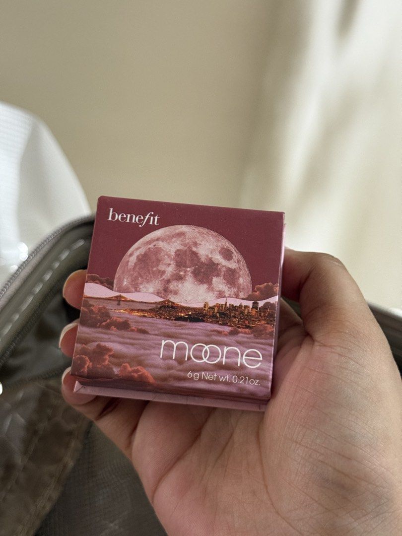 Benefit Cosmetics Moone Blush full size (Category: Makeup) located in Imus. Submitted by shopaholic_preloved17 (Listing ID 1445446731, Image 1). Description: - Benefit Cosmetics Moone blush - Beautiful rosy shade - Includes a mirror in the lid - Perfect for adding a natural flush to cheeks - Compact and travel-friendly.